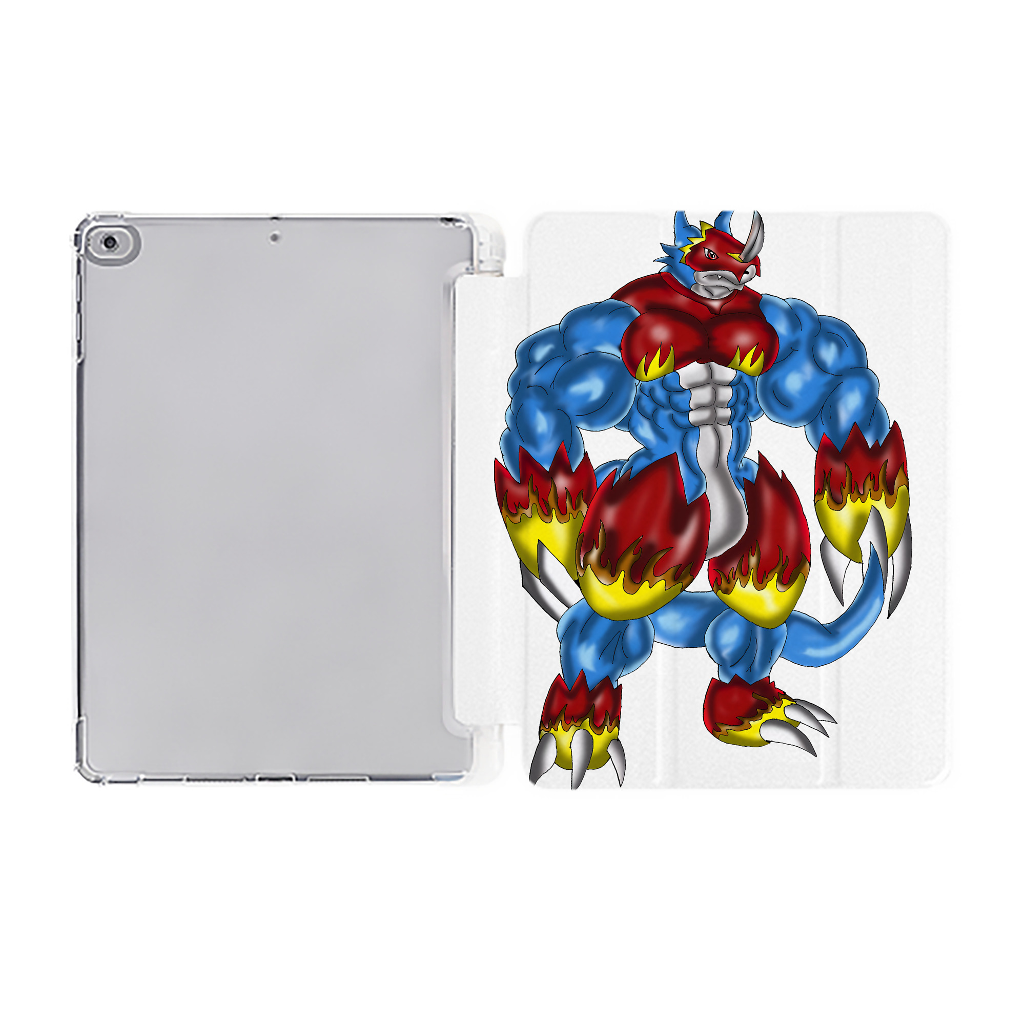 （画像用） Digimon デジタルモンスター/デジモン IPad ケース ペン収納付き 三つ折りスタンド PUレザー×シリコン 対応機種9.5/10.5/10.9インチ